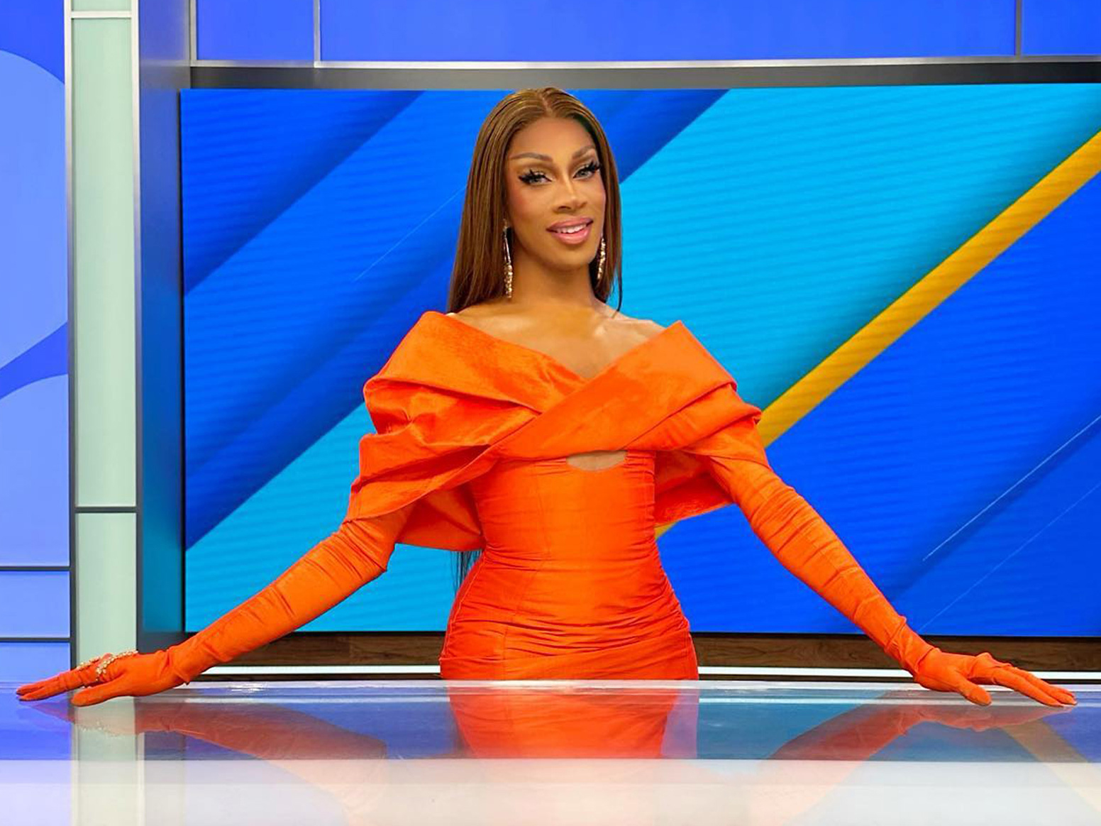 The state’s Robin Fierce, from RuPaul’s Drag Race, on local news show promoting representation